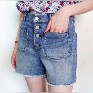 Madewell Button Fly High Waisted Denim Jean Shorts Size 24